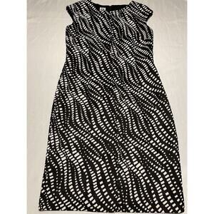 ANNE KLEIN Women's Black/White Sheath Dress, Size 10